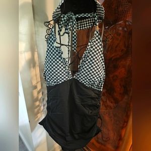 Brand New XL one piece bathing suit with Hat